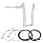 Diablo Rhino 2" Handlebars Kit + Mechanical Cables + Extension Wiring Kit for Harley-Davidson Touring Road Glide with Hydraulic Clutch - Polished Stainless Steel
