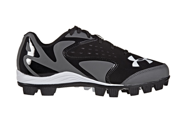 Under Armour Kids’ UA Leadoff Low Jr RM Baseball Cleats Black
