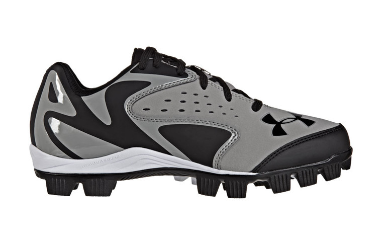 Under Armour Kids’ UA Leadoff Low Jr RM Baseball Cleats Gray