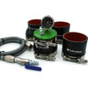 Shop Kit - Large Frame Turbos 3", 3.25", 3.5", 4" - BILLET 6061 Aluminum - Universal Shop Boost Leak Tester Kit w/ 5 ft Extension Line & Shut-Off Valve