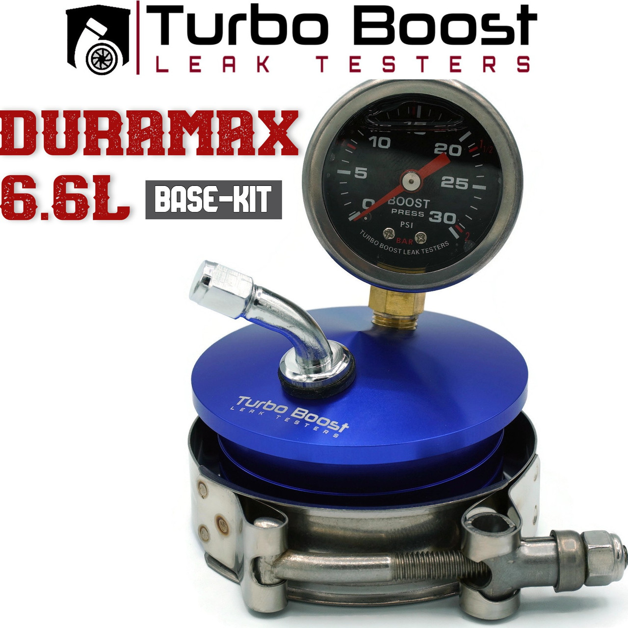 DURAMAX 6.6L Turbo Boost Leak Tester BILLET ALUM 30 PSI Tire Schrader Valve BasicKit