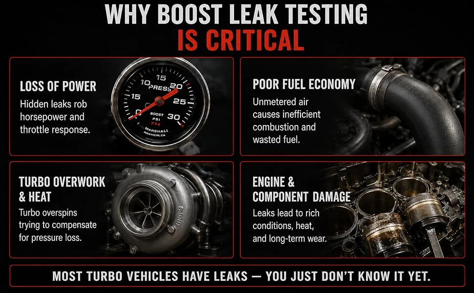 Shop Kit - Large Frame Turbos 3", 3.25", 3.5", 4" - BILLET 6061 Aluminum - Universal Shop Boost Leak Tester Kit