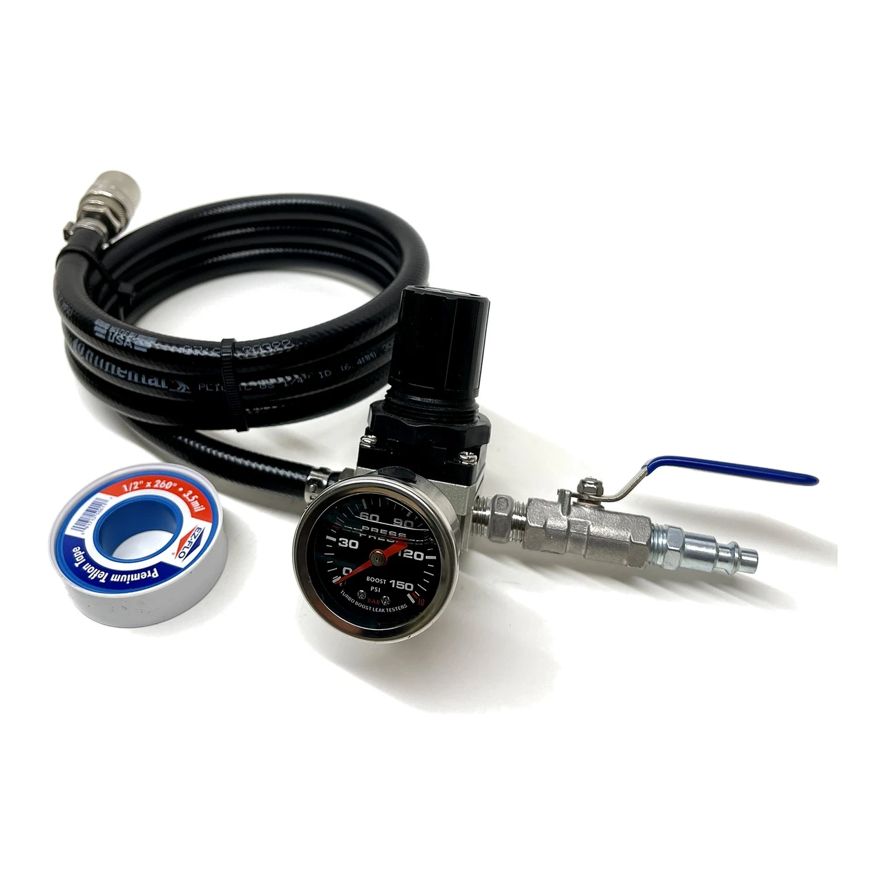 5 ft Extension hose kit with Shut-Off valve & 150PSI Regulator -Regulate down Shop Air or On-Board Air
