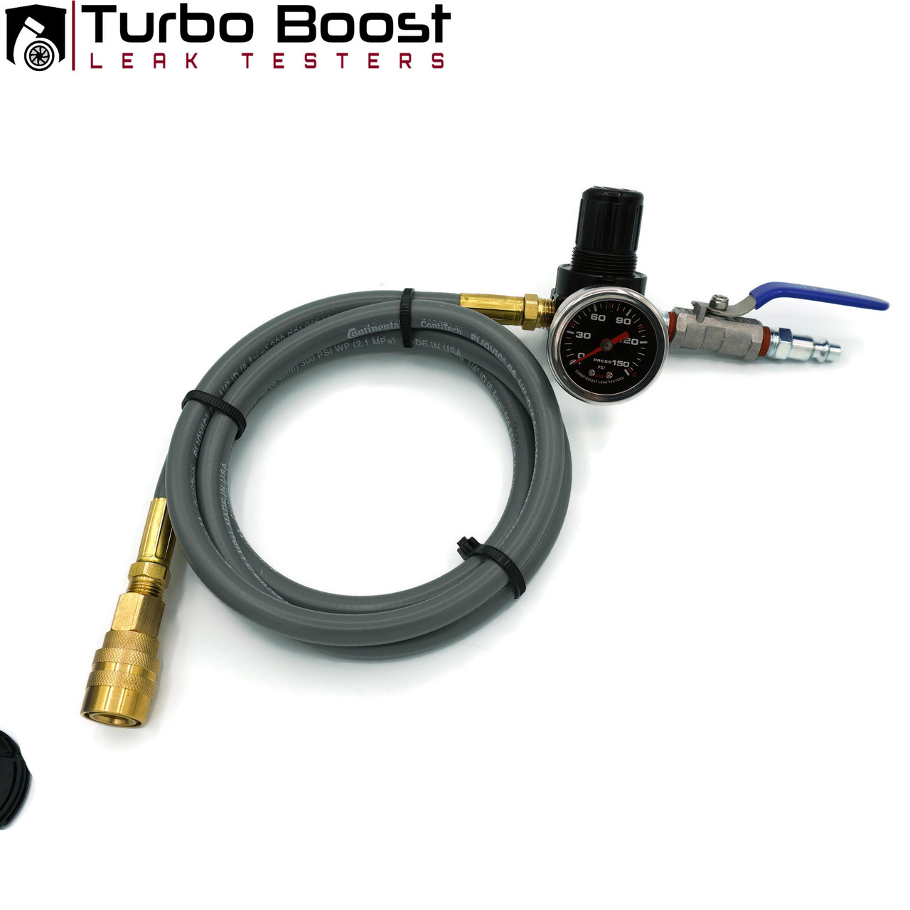 Charge Air Cooler CAC Boost Leak Tester -  6061 BILLET ALUM 60 PSI - Class 7 & 8 Trucks - Fits into intercooler hose 4", 3.5", 3"