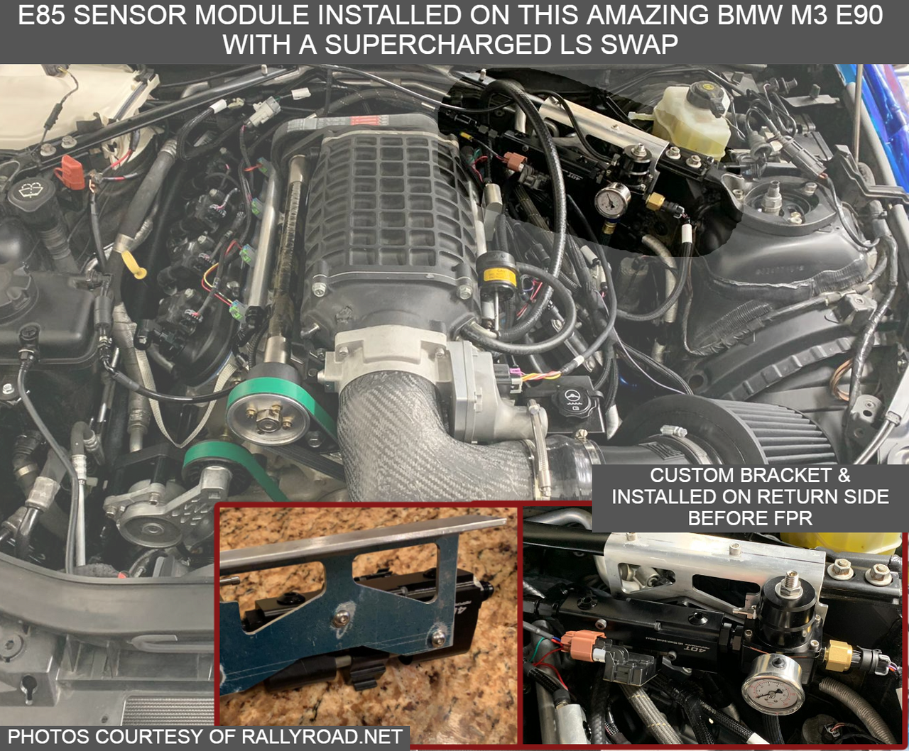 E85 Flex Fuel Sensor Bypass Module HIGH FLOW Ethanol - Works w/105mm Sensor Universal kit includes 6AN 8AN in/out - SENSOR NOT INCLUDED