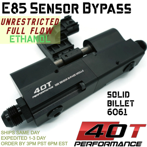 E85 Flex Fuel Sensor Bypass Module HIGH FLOW Ethanol - works w/ 95mm sensors - Universal kit includes 6AN 8AN in/out - SENSOR NOT INCLUDED