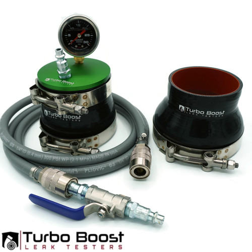 Turbo Boost Leak Tester - Ford Power Stroke Diesel F-250 F-350 Excursion Econoline V8 7.3L 6.0L 6.4L Shop Kit w/Extension line & Shut-off Valve - 30 PSI