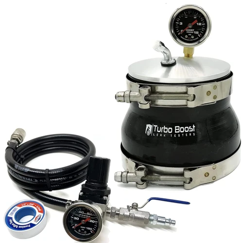 5" Turbo Boost Leak Tester Kit, Billet 6061 Aluminum w/ 5 ft Extension Line & 150 PSI Regulator