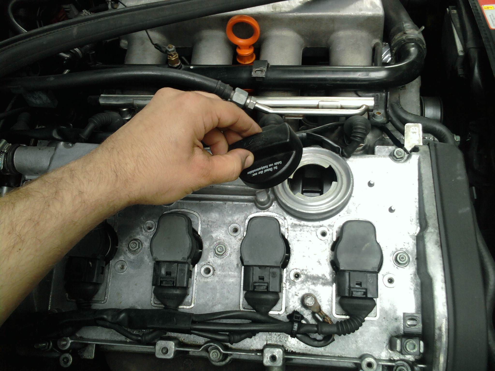 Oil cap removal