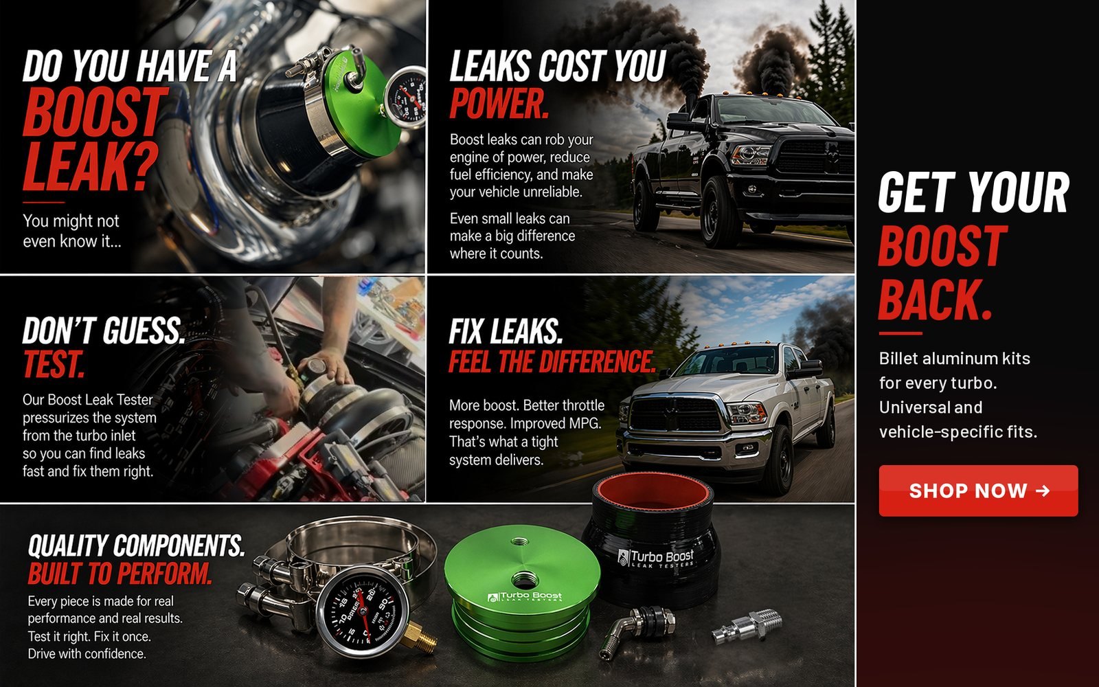 Do you have a boost leak? Shop now