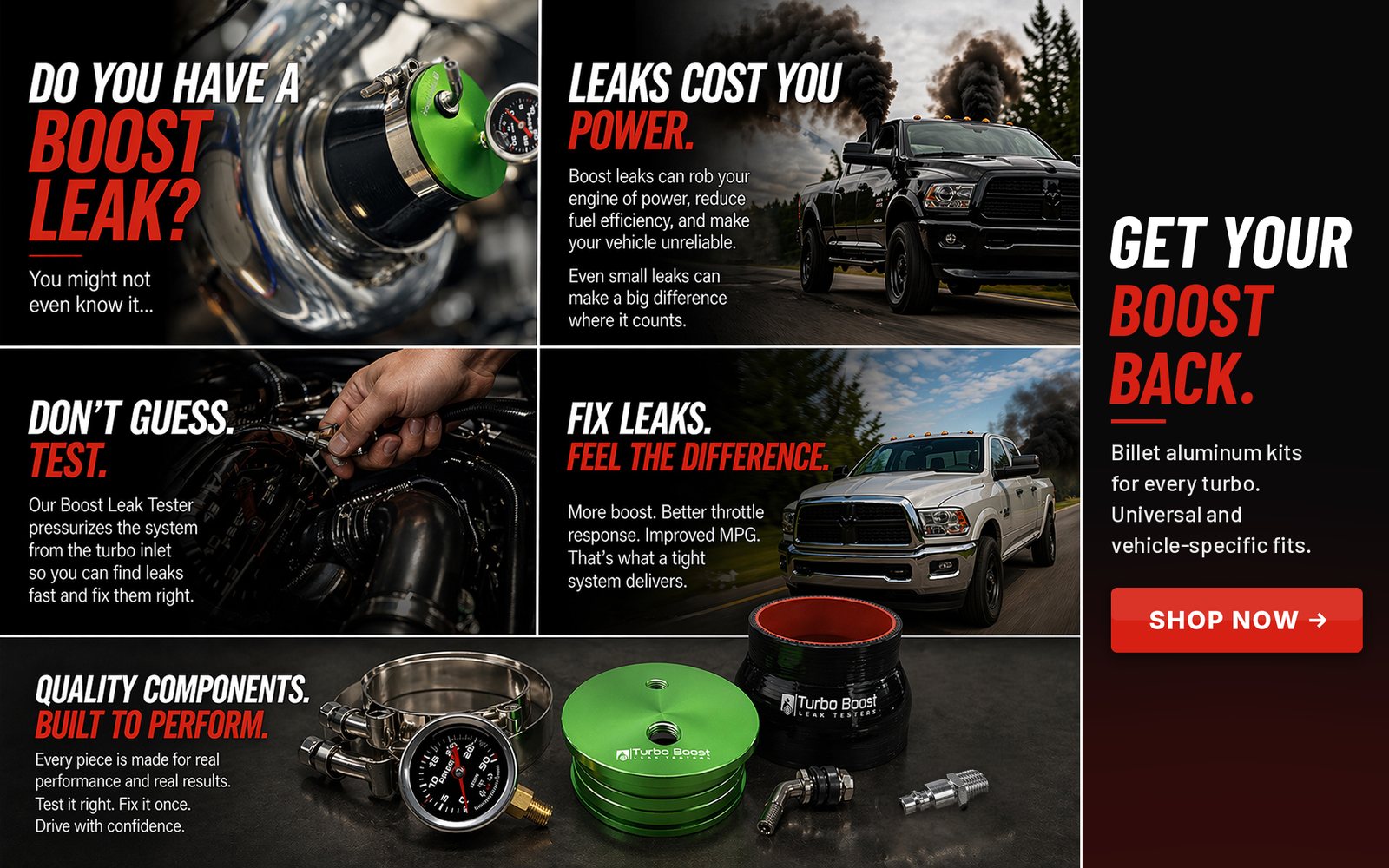 Do you have a boost leak? Shop now
