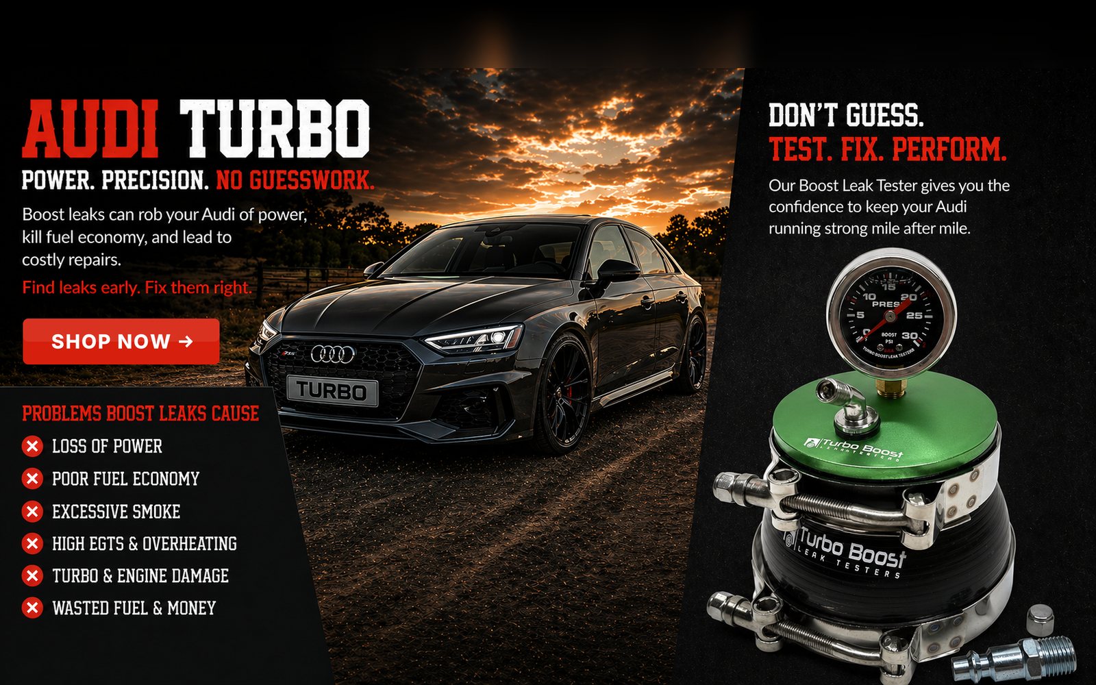 Audi turbo boost leak testers
