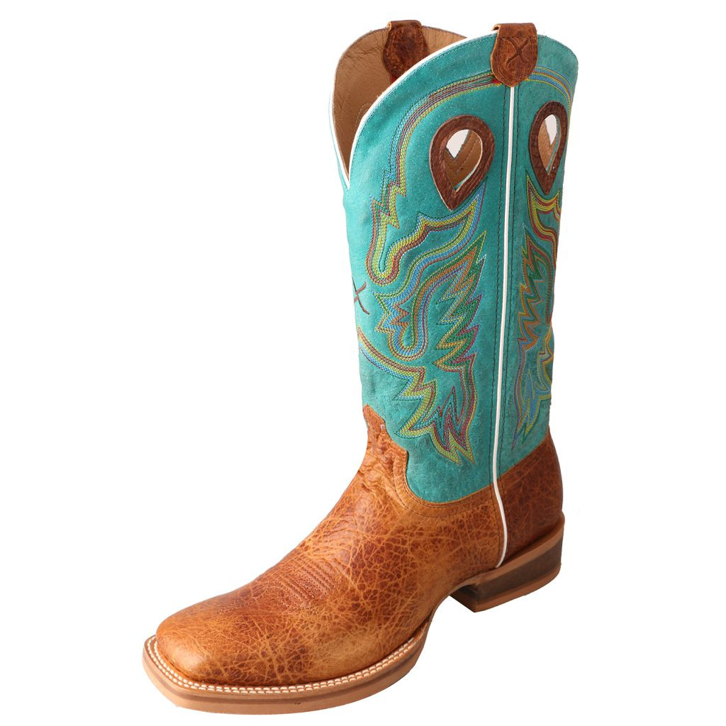 Men's Twisted X Work Boot, Cognac Frog, Square Toe - Chick Elms