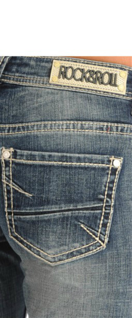 Women's Rock & Roll Jeans, Riding, Light Wash, Diagonal Stitch