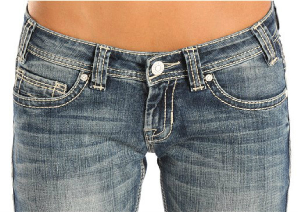 Women's Rock & Roll Jeans, Riding, Light Wash, Diagonal Stitch