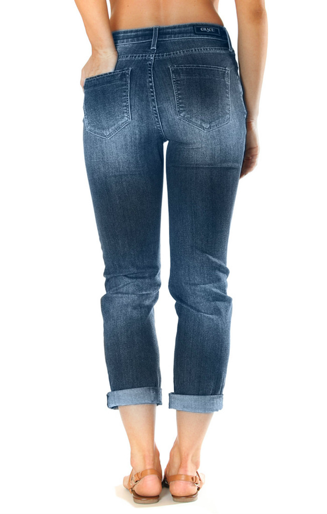 Women's Grace in LA Jeans, Girlfriend, Medium Wash