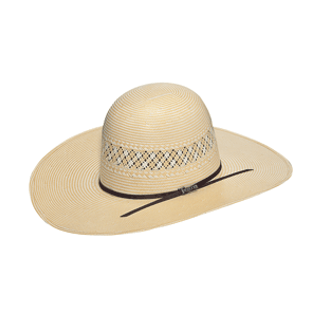 M&F Twister Straw Hat, 10X Open Flat, 4 1/2" Brim