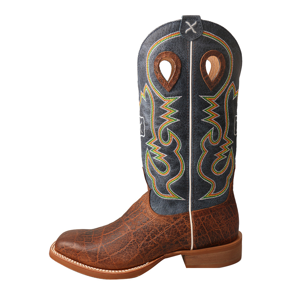 Men's Twisted X Boot, Cognac Elephant Print, Blue Shaft - Chick