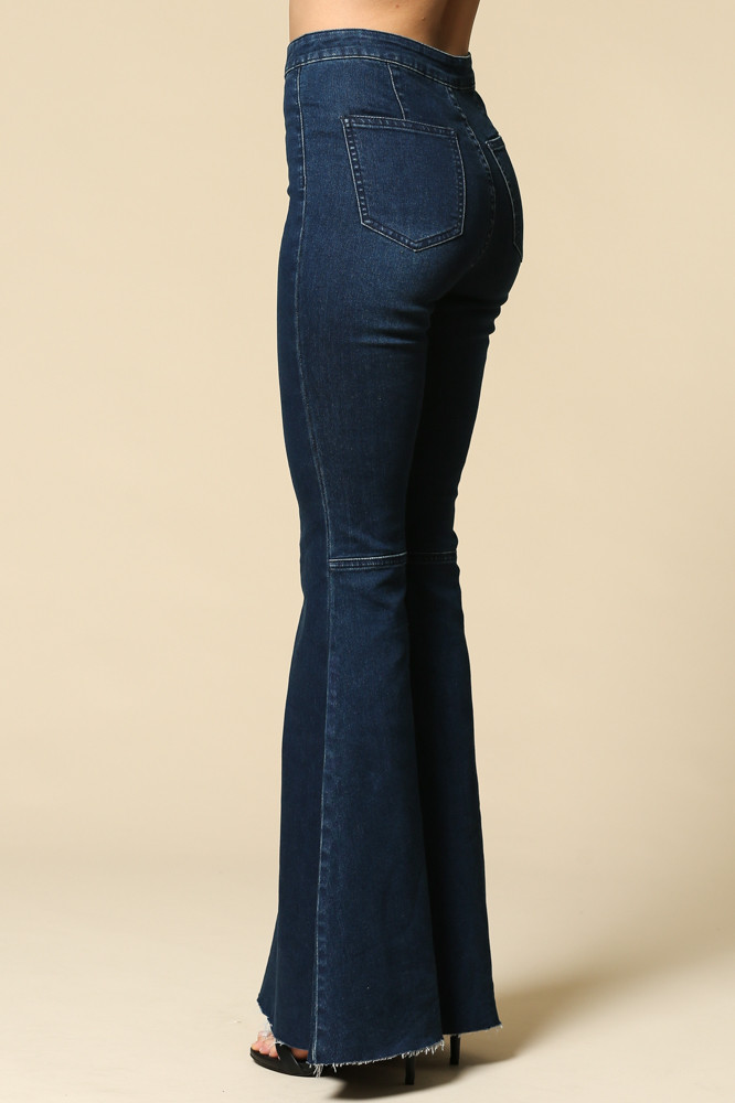 Women's By Together Jeans, Super Flared Bells, Dark Denim Chick Elms