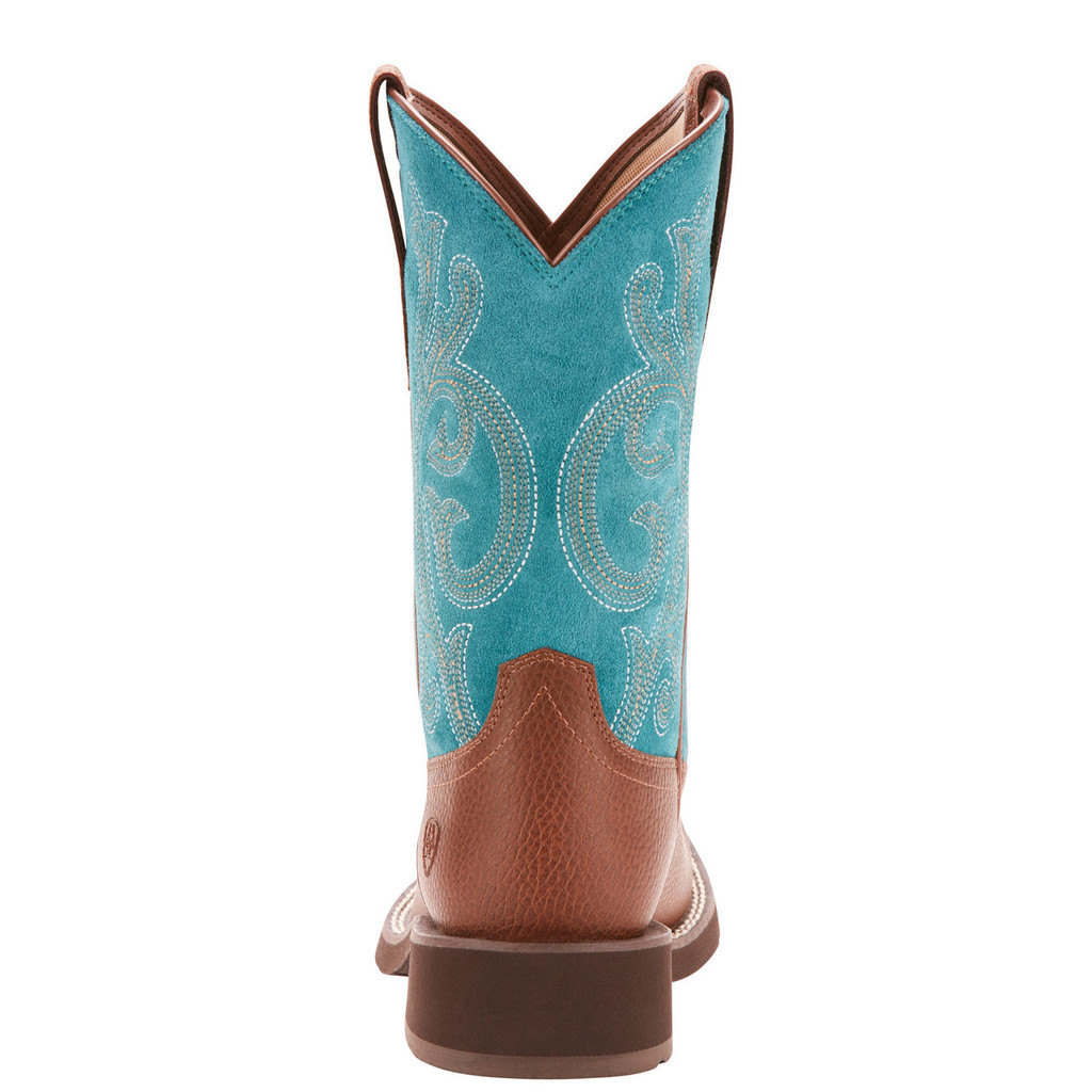 Women's Ariat Boot, Primrose, Brown with Turquoise Shaft