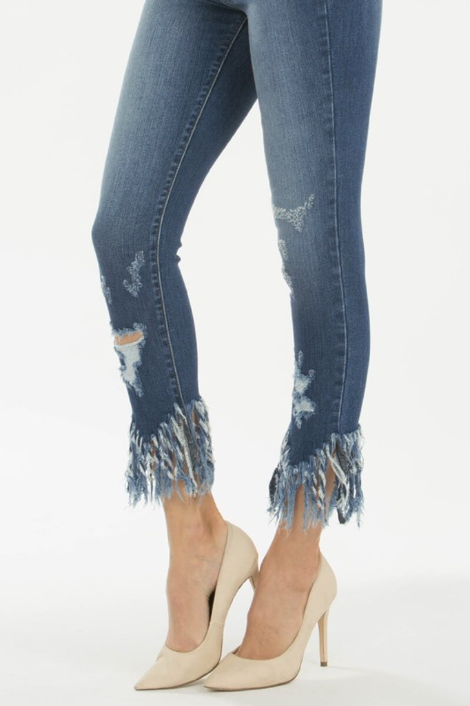 Women's KanCan Jeans, Ankle Skinny, Frayed Hem