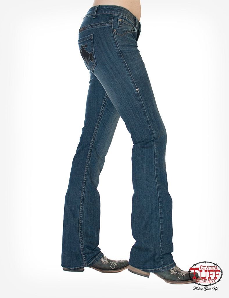 Women's Cowgirl Tuff Jeans, Wild and Wooly Dark - Chick Elms Grand ...