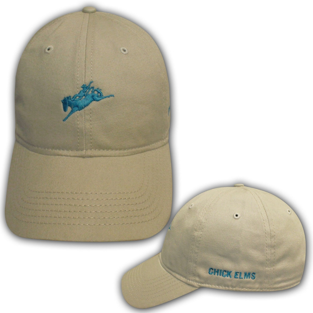 Men's Ouray Cap, Khaki with Turquoise BB Rider, Chick Elms