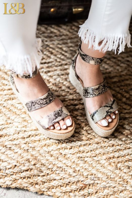 Women's L&B Shoe, Snake Print Wedge - Chick Elms Grand Entry