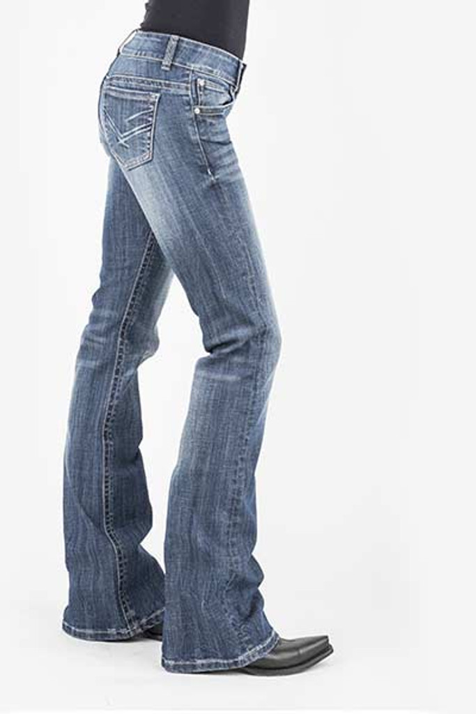 Women's Stetson Jeans, Classic Bootcut, Bleached Deco on Pocket