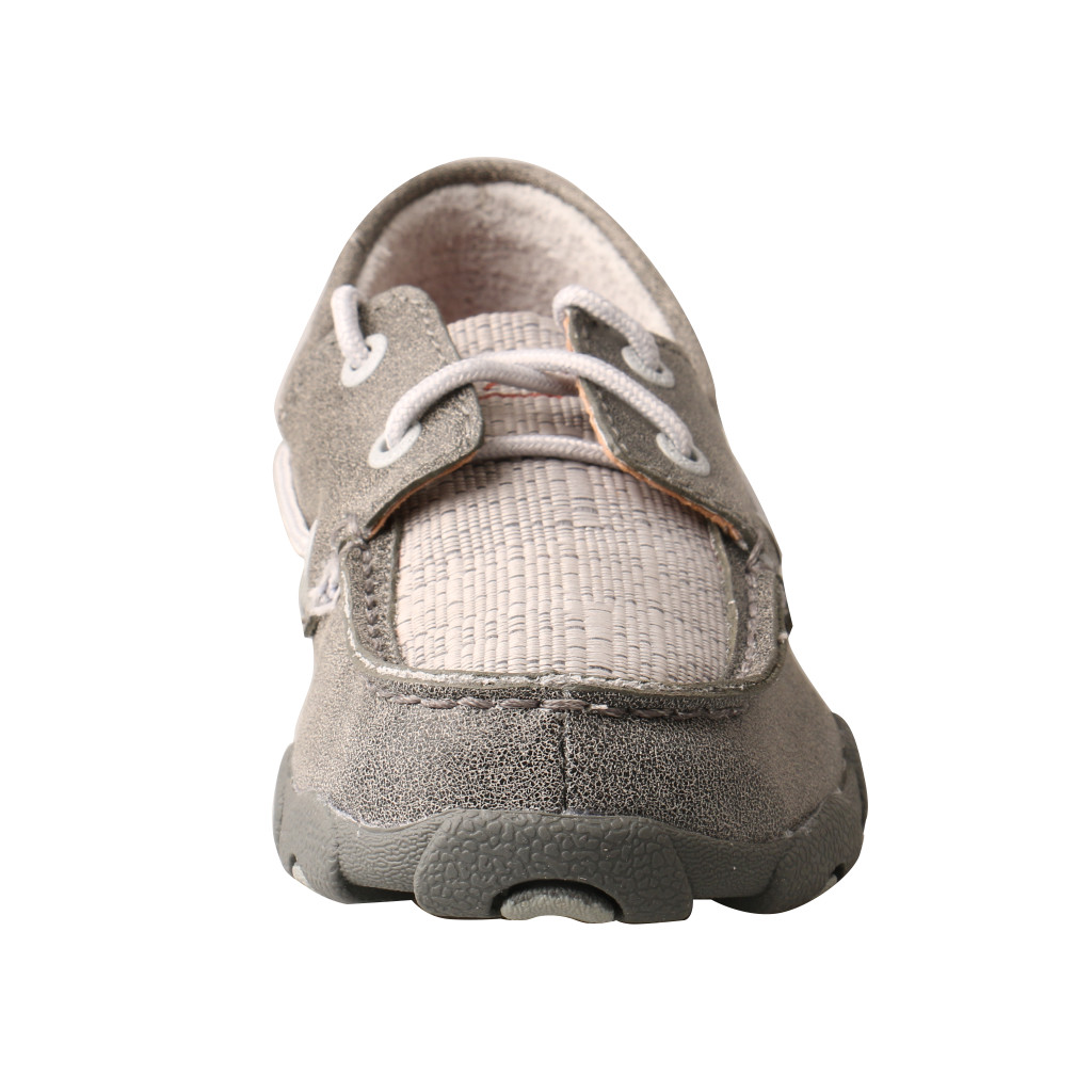 Kids Twisted X Driving Moc, Gray Boat Shoe, Eco