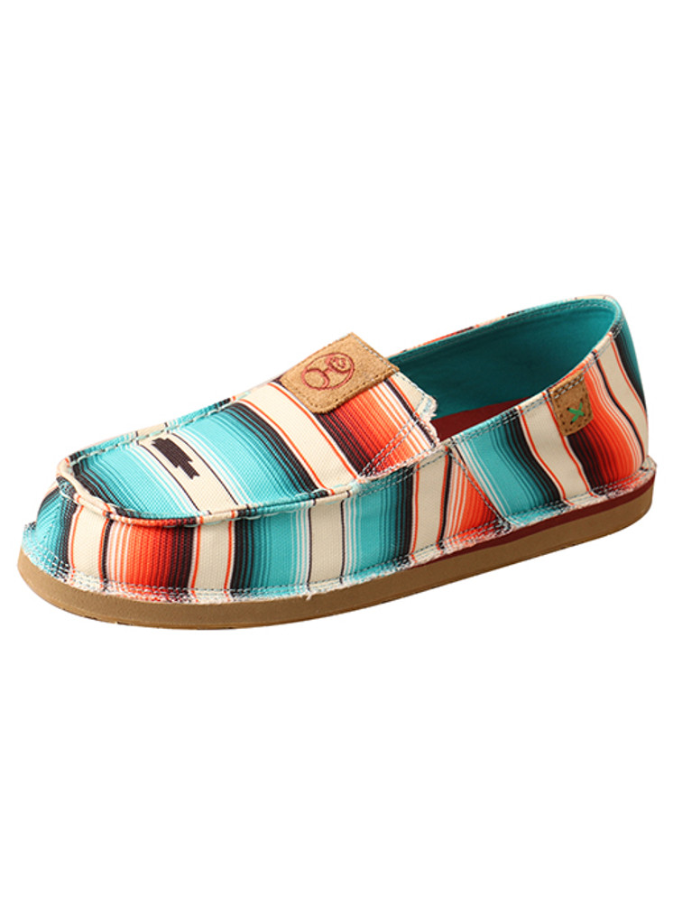 Women's Hooey Shoe, Slip On, Red and Blue Serape