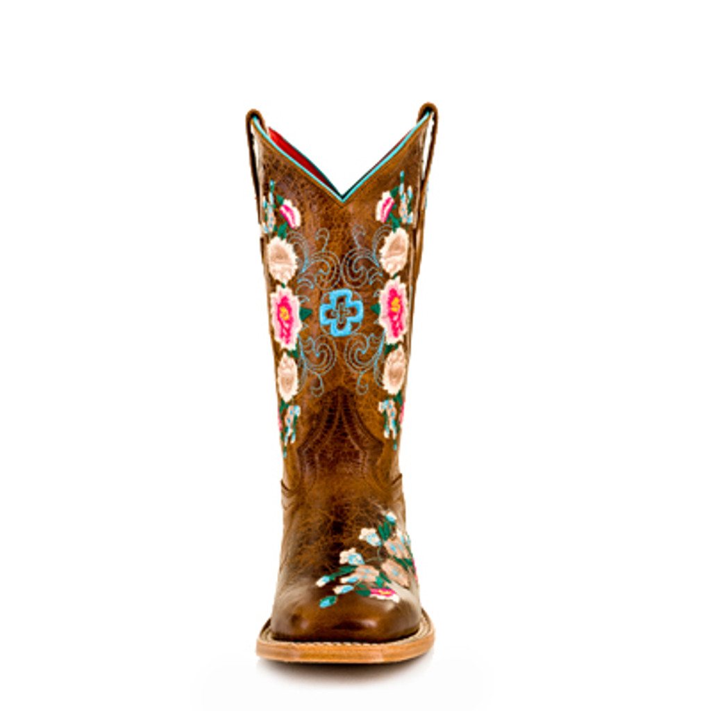 Kids Macie Bean Boots, Honey Bunch, Floral Embroidery