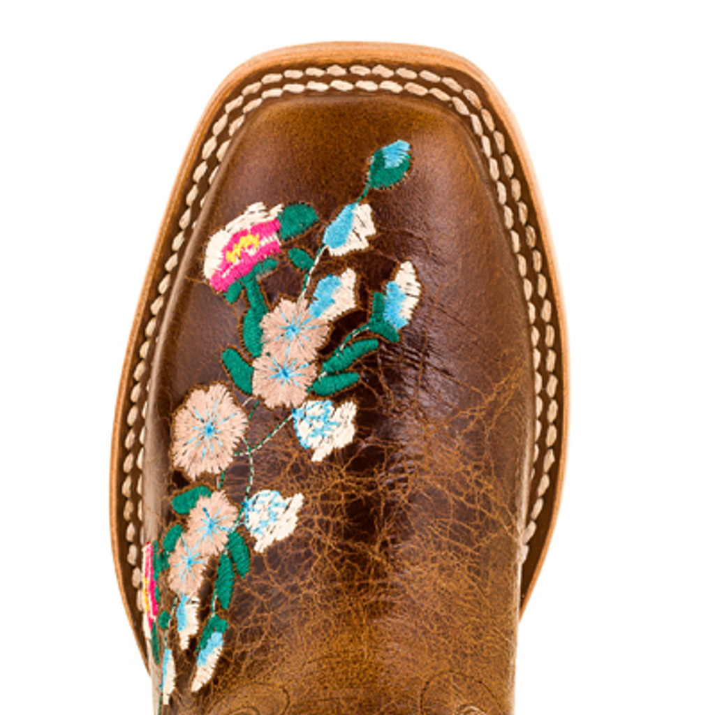 Kids Macie Bean Boots, Honey Bunch, Floral Embroidery