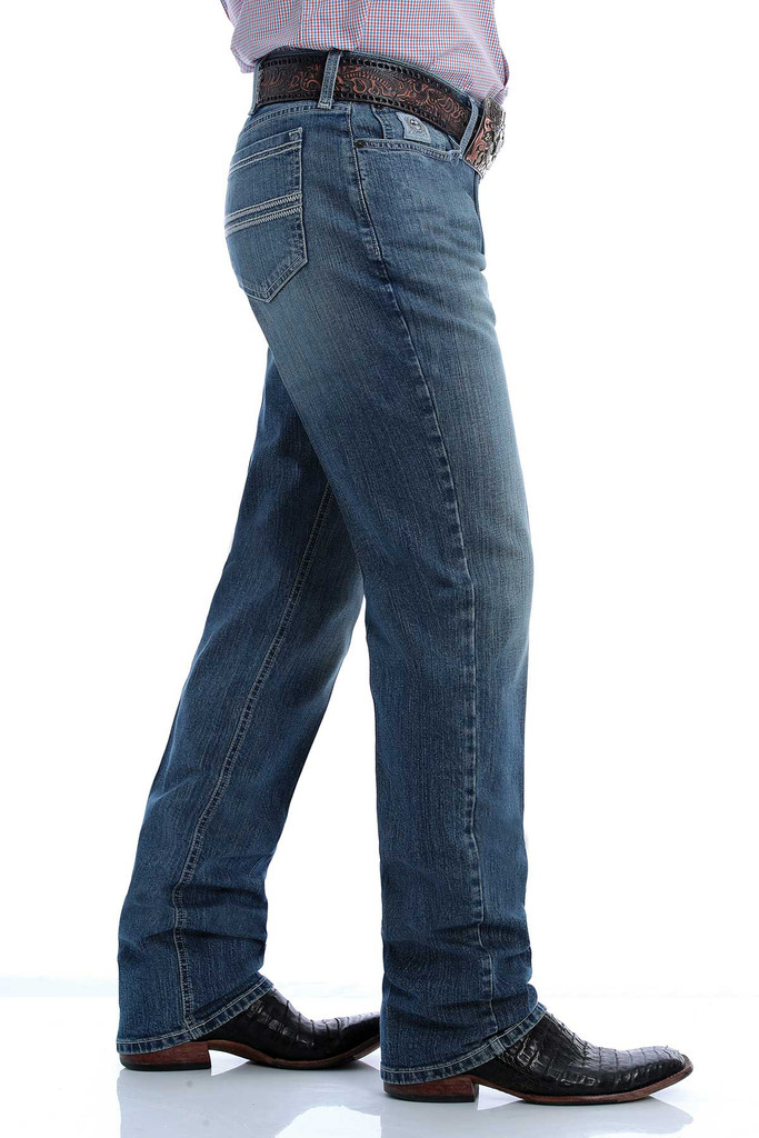 Men's Cinch Jeans, Silver Label, Mid Rise, Slim Fit, Straight Leg, Medium Stone