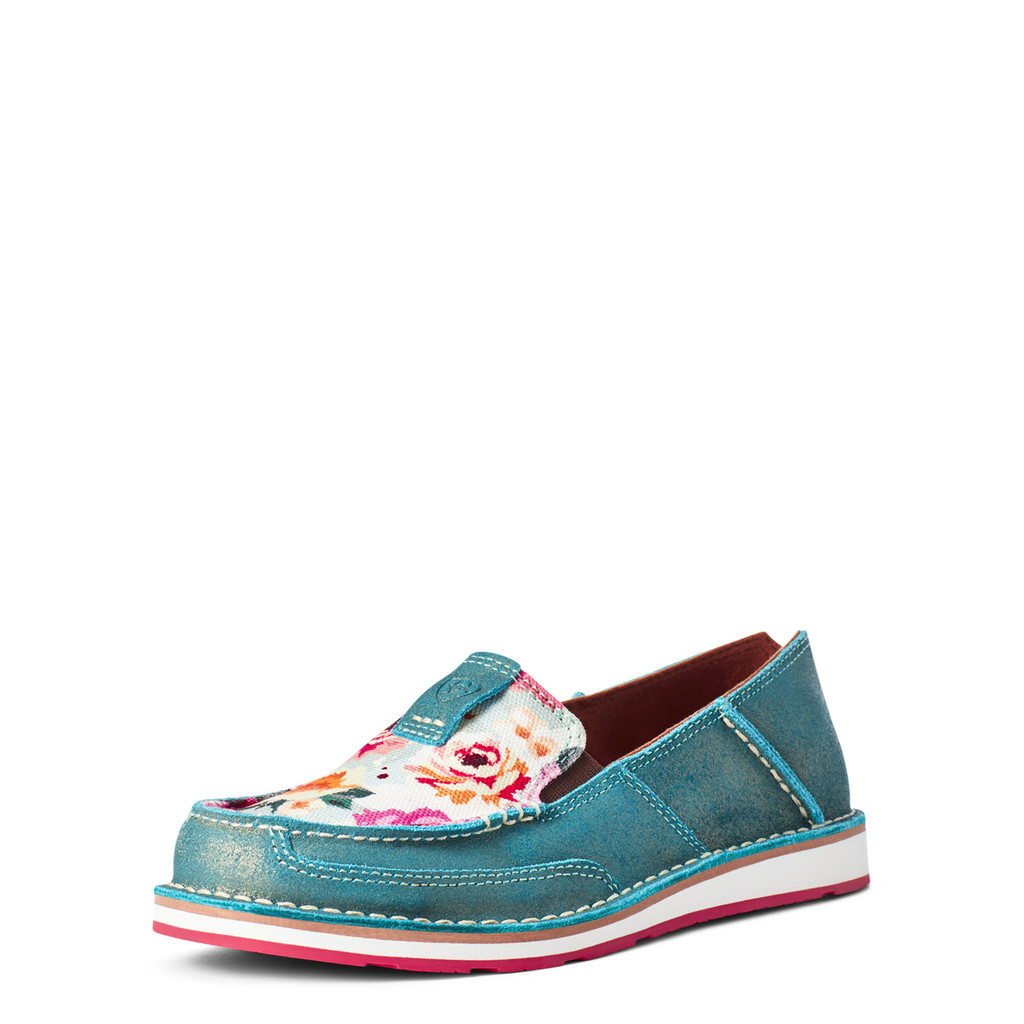 Women's Ariat Cruiser, Pool Blue with Floral Print