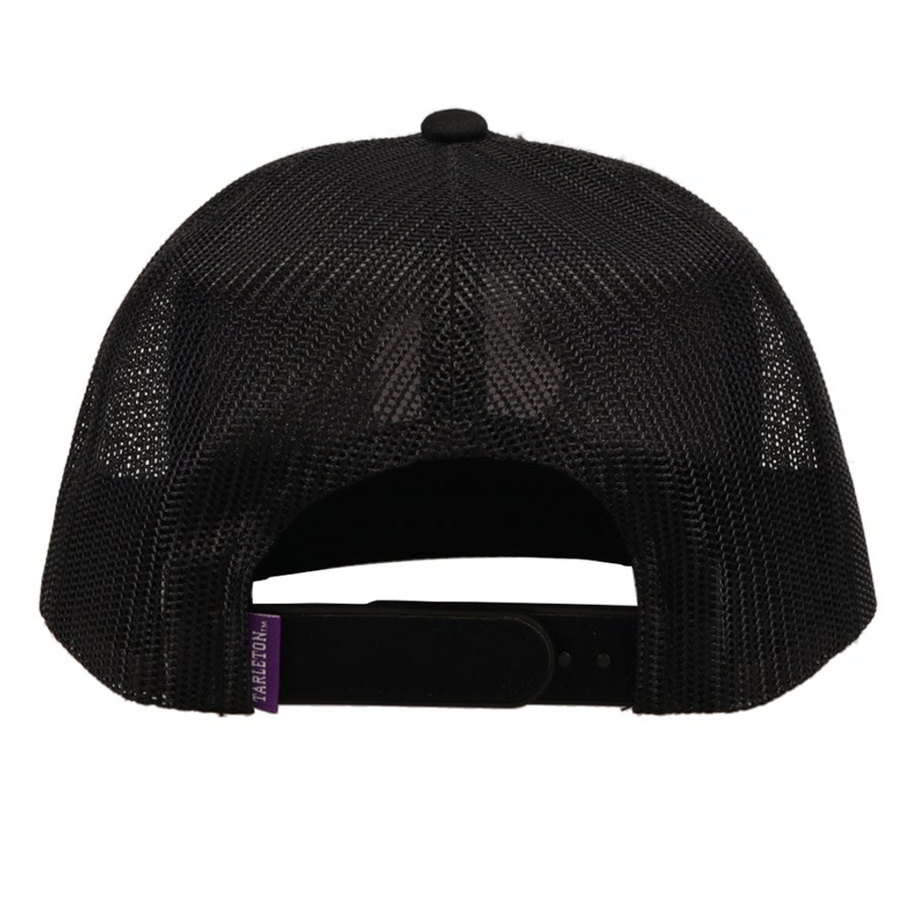 Men's Hooey Tarleton Cap, Black with Purple Bill, Purple & White Tarleton Logo