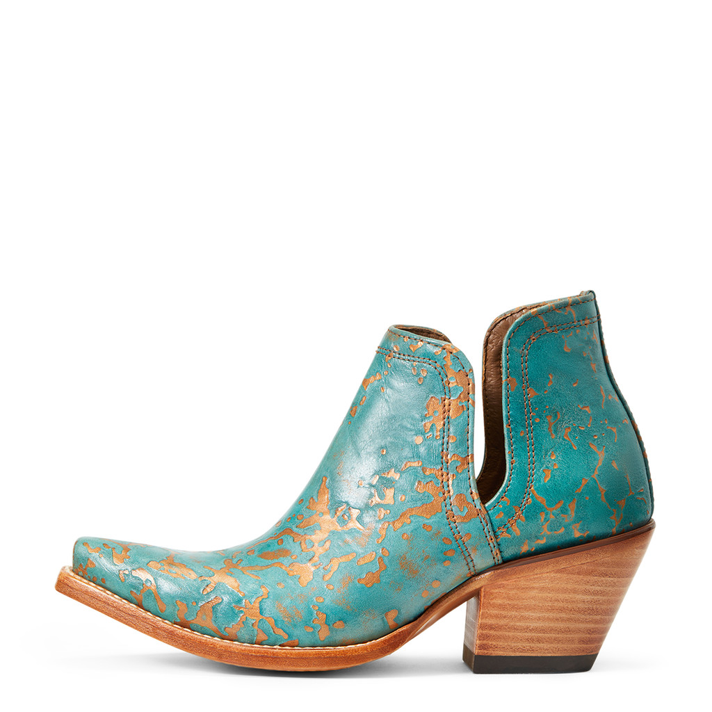 Women's Ariat Boot, Dixon, Turquoise with Metallic Gold Specks