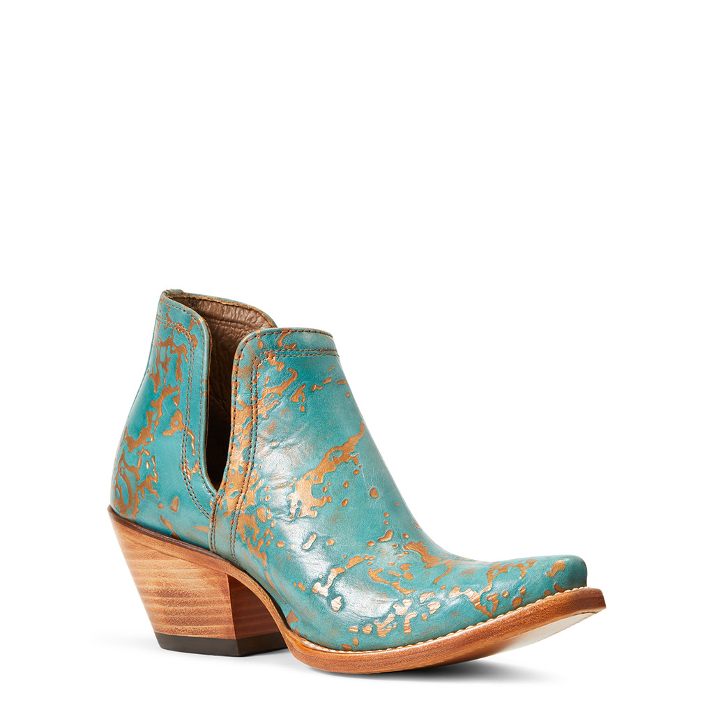 Women's Ariat Boot, Dixon, Turquoise with Metallic Gold Specks