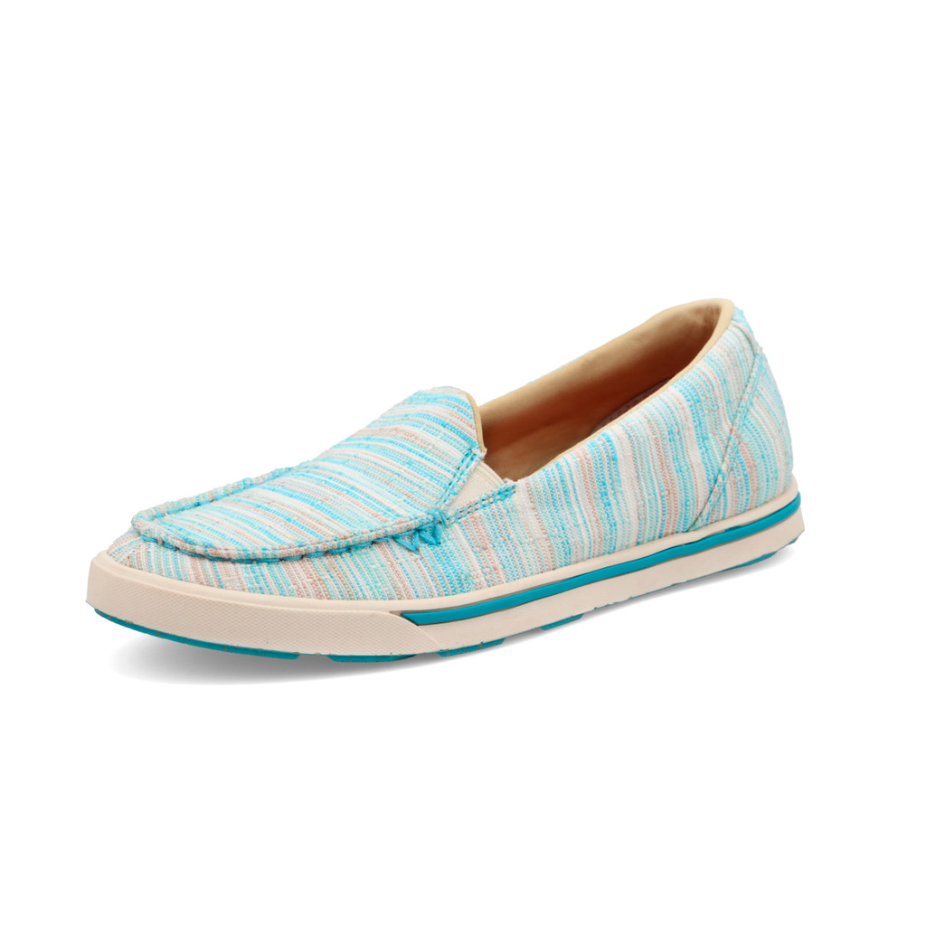 Women's Wrangler Shoe, Retro Slip On, Blue Multi Print