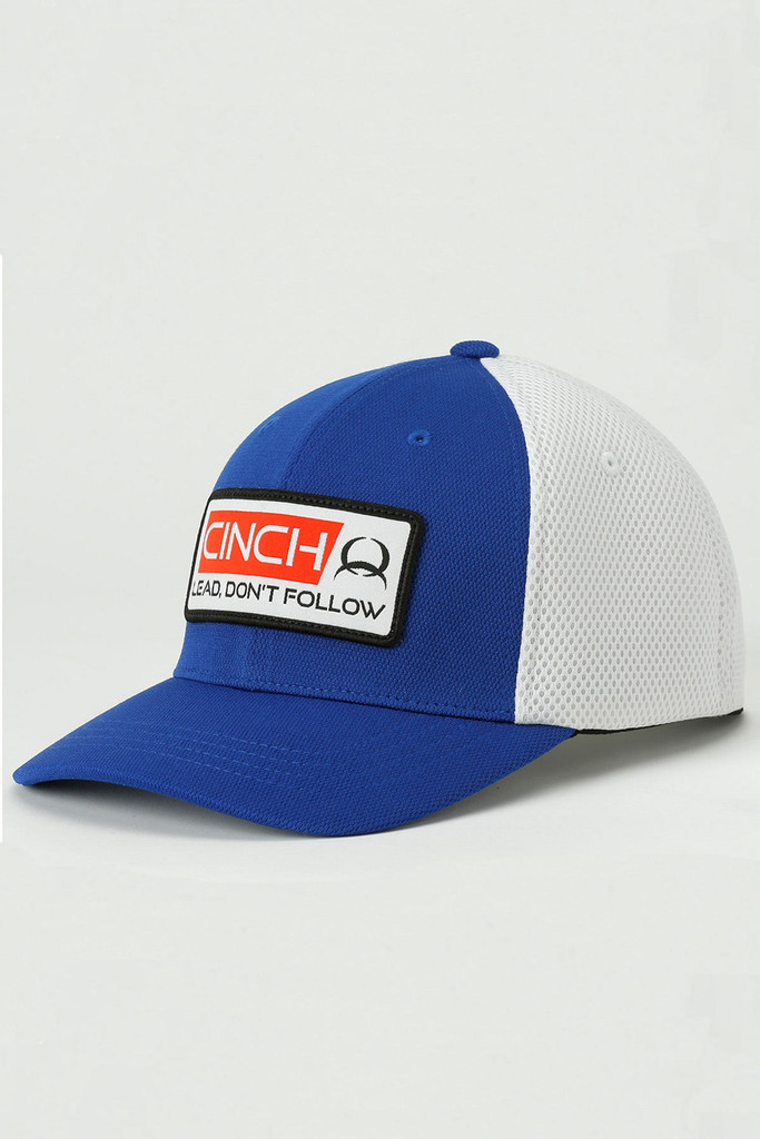 Men's Cinch Cap, FlexFit, Royal Blue with White Mesh