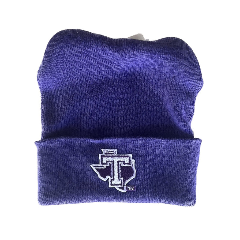 Baby TSU Beanie, Purple with Logo