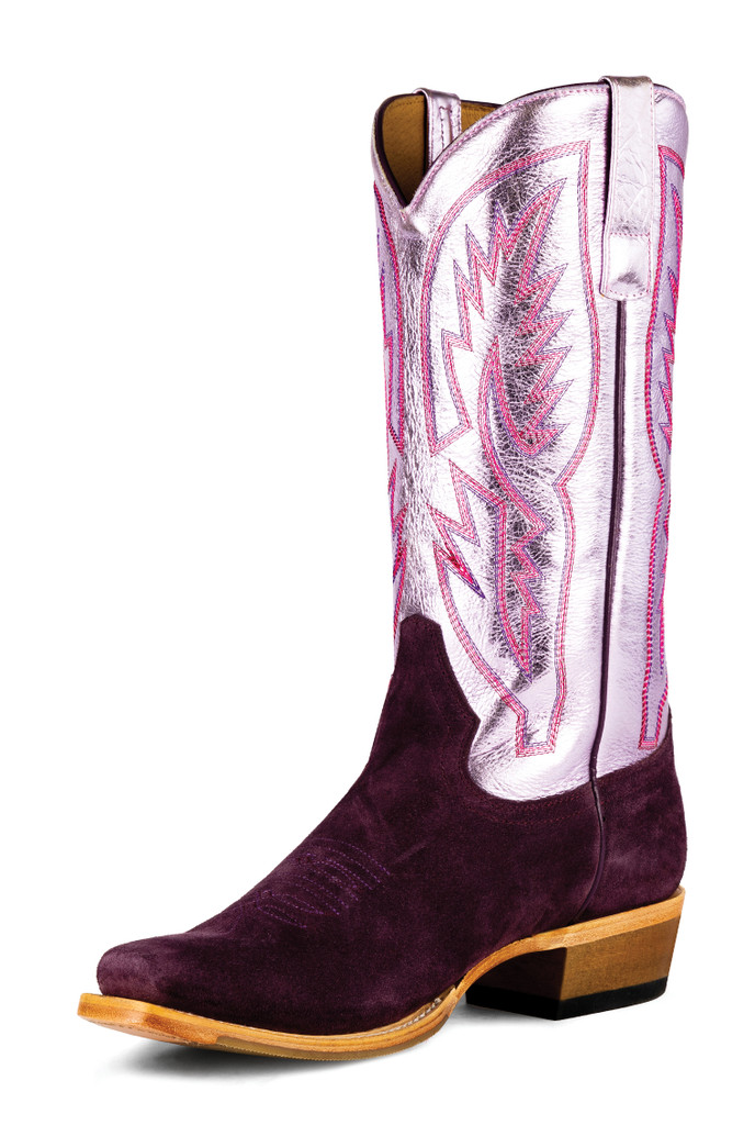 Women's Macie Bean Boots, Cosmic Cowgirl, Purple Suede with Pink Metallic Shaft