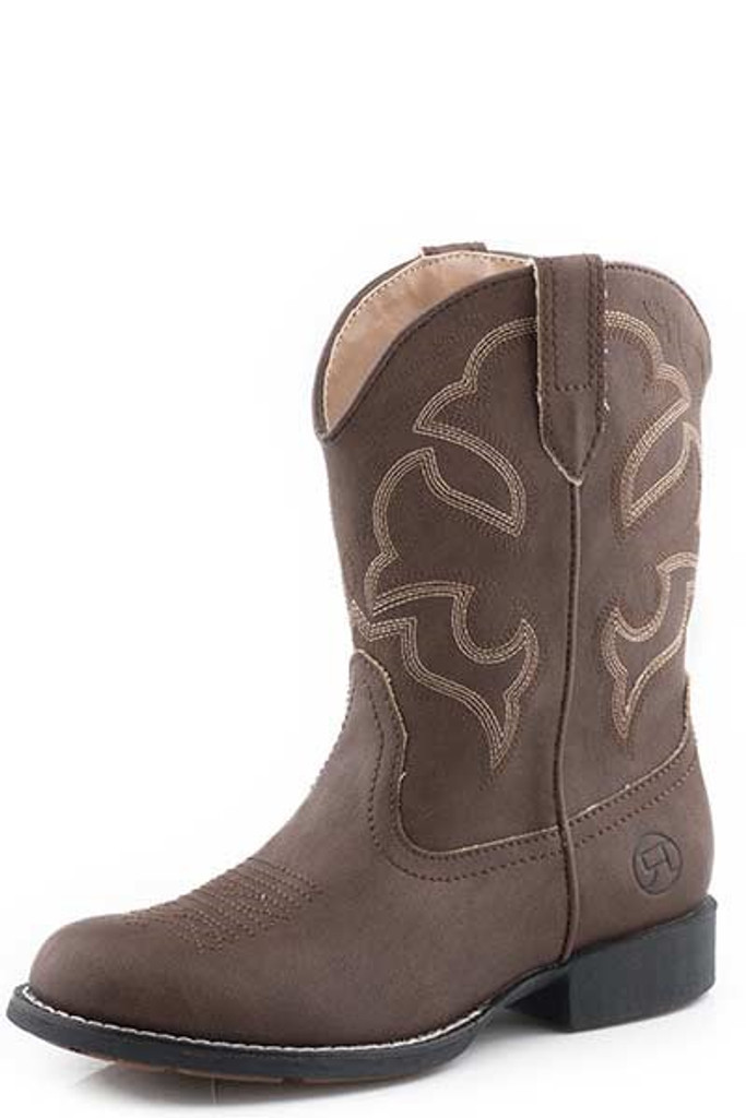 Toddler Roper Boot, Cody, Brown Leather Vamp and Shaft
