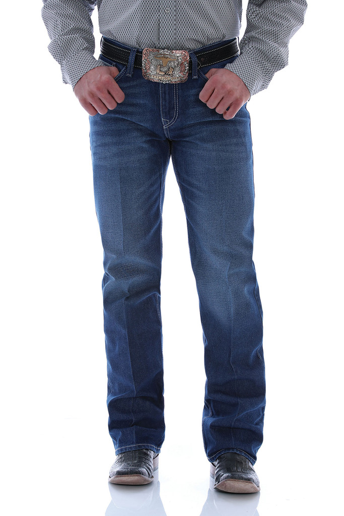 Men's Cinch Jeans, Grant, Dark Wash, Split Pocket Stitch