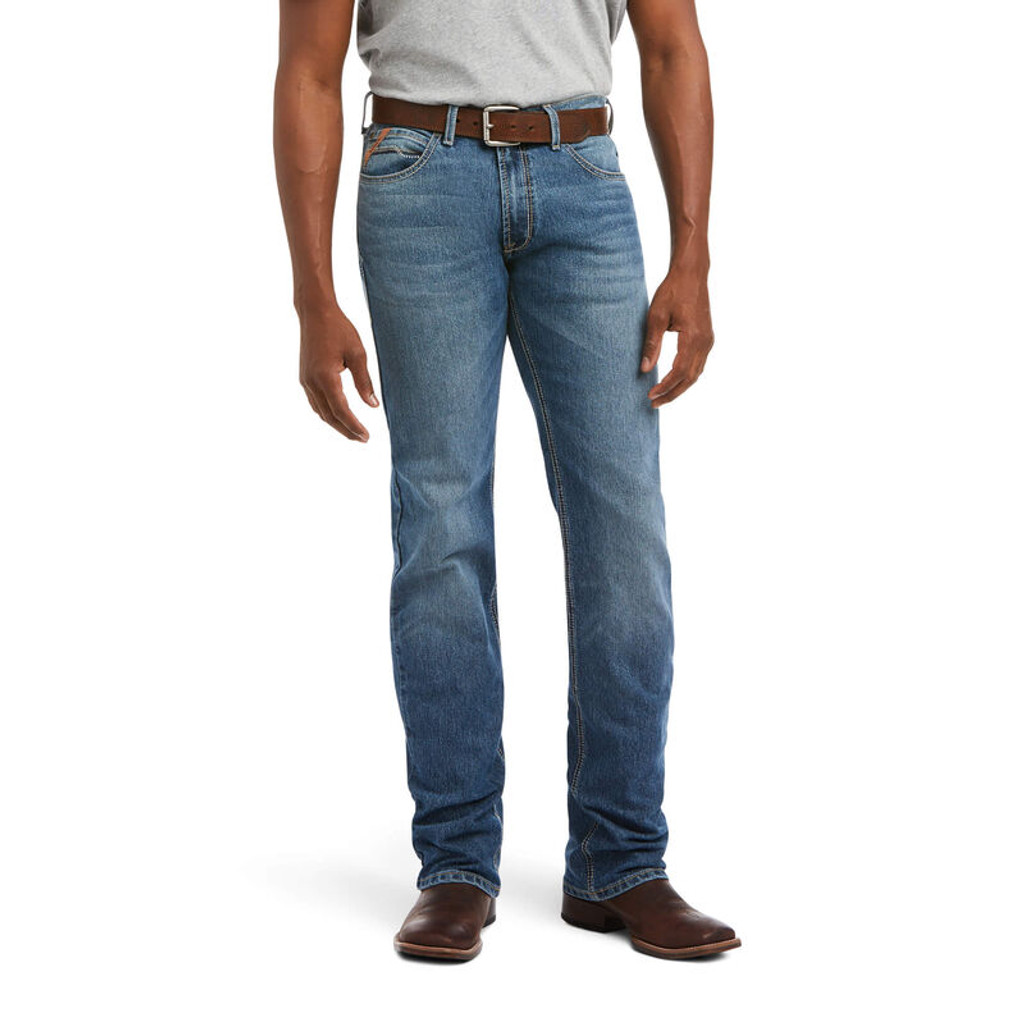 Men's Ariat Jean, M5, Santiago Straight, Tulsa Pocket, Light Wash