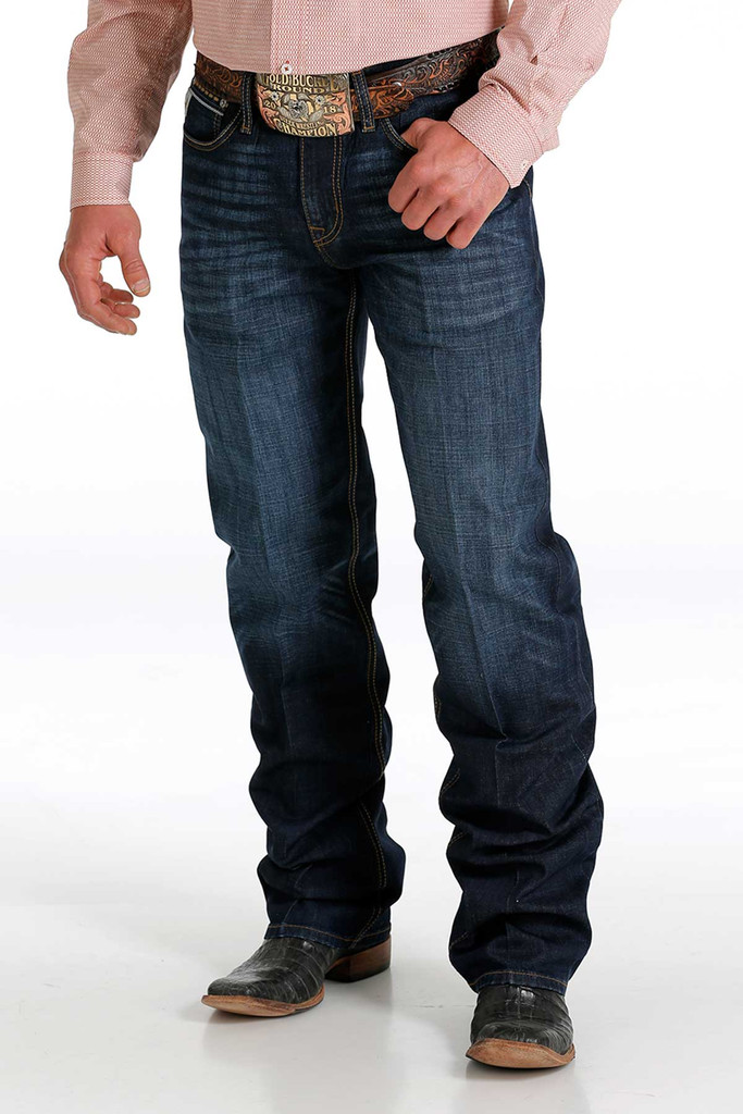 Men's Cinch Jeans, Grant, Dark Wash with Gold Threading