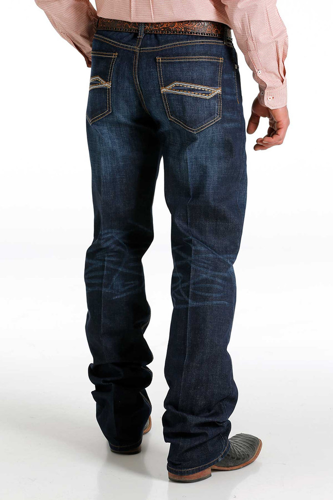 Men's Cinch Jeans, Grant, Dark Wash with Gold Threading