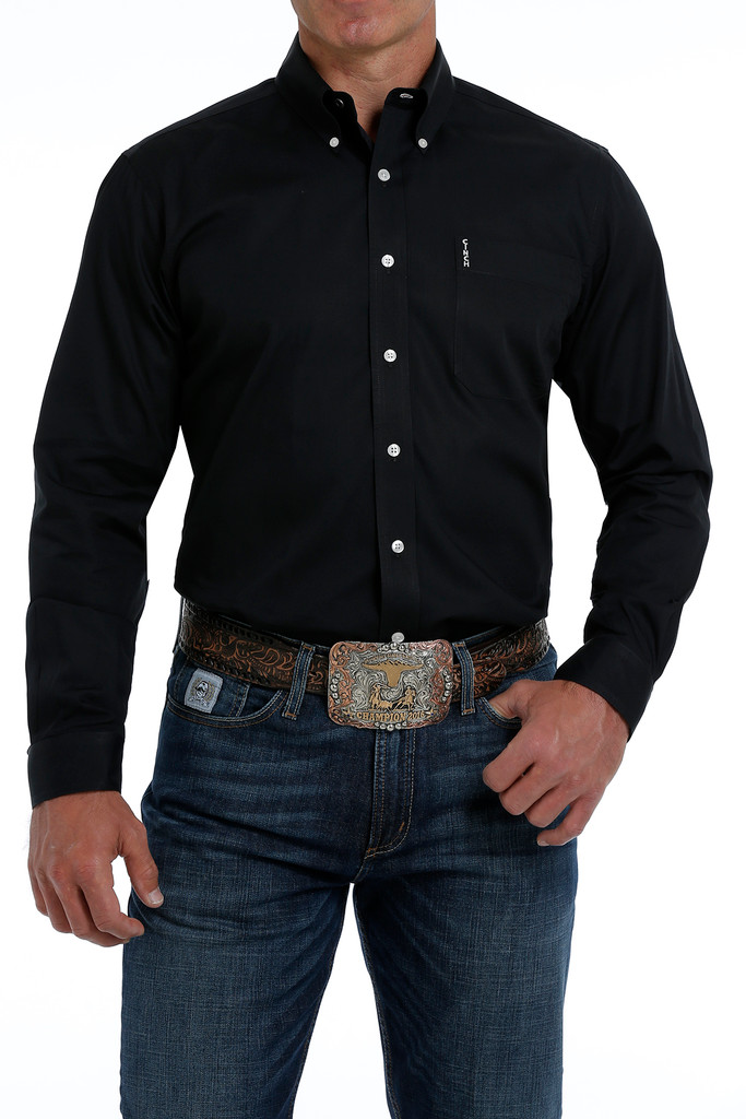 Men's Cinch L/S. Modern Fit, Solid Black