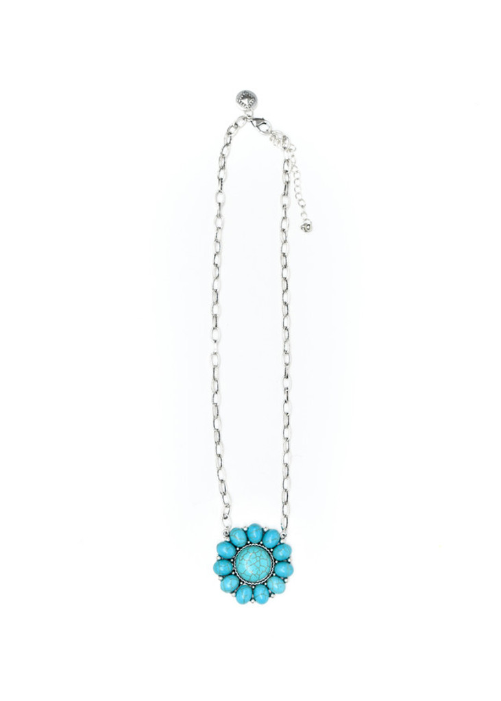 West & Co Necklace, 18" Turquoise Flower