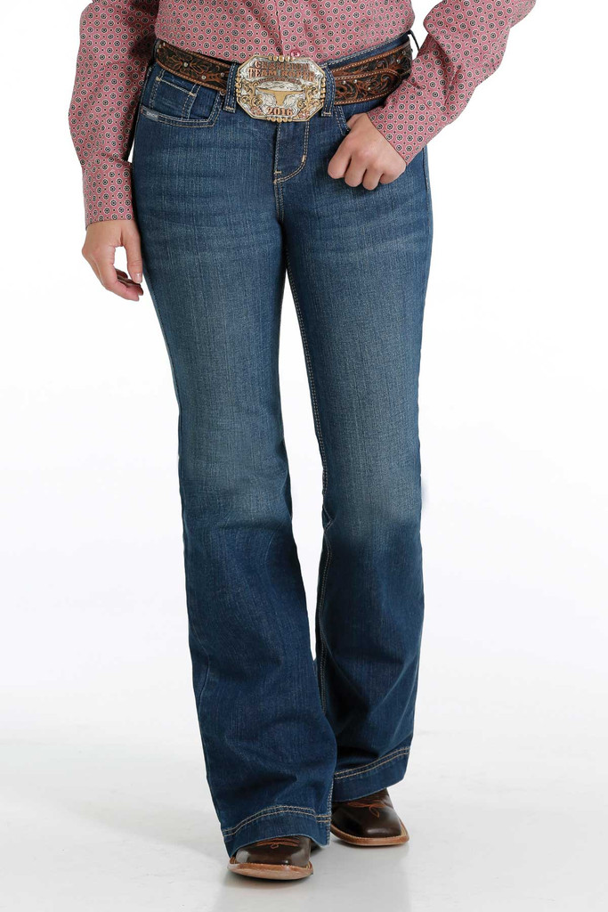 Women's Cinch Jeans, Lynden Trouser, Medium Stone Wash, Slim Fit